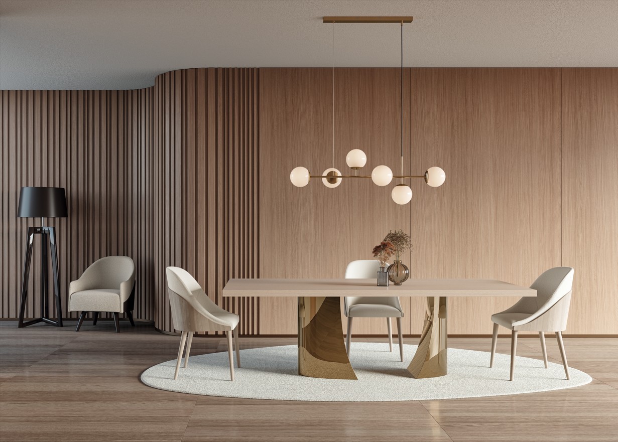 Saks Dining Table in a room setting