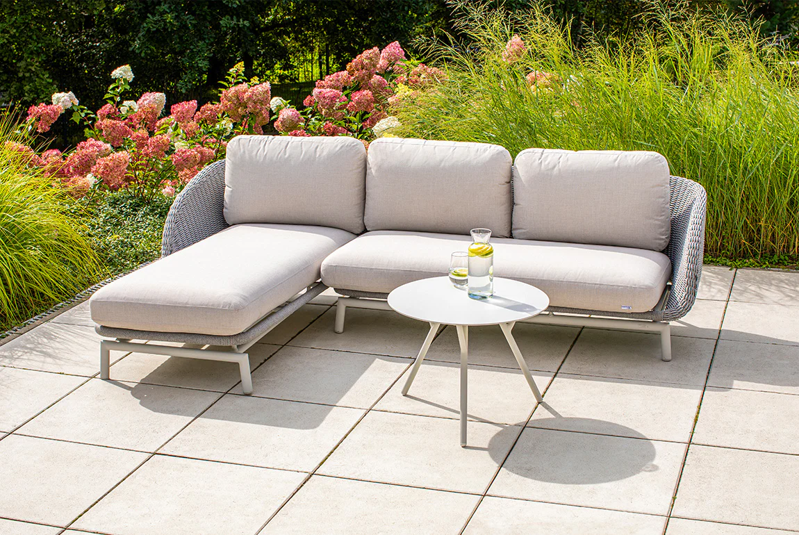 Coordinated Couture Jardin SCOOP sectional including the SC33 left-hand sofa