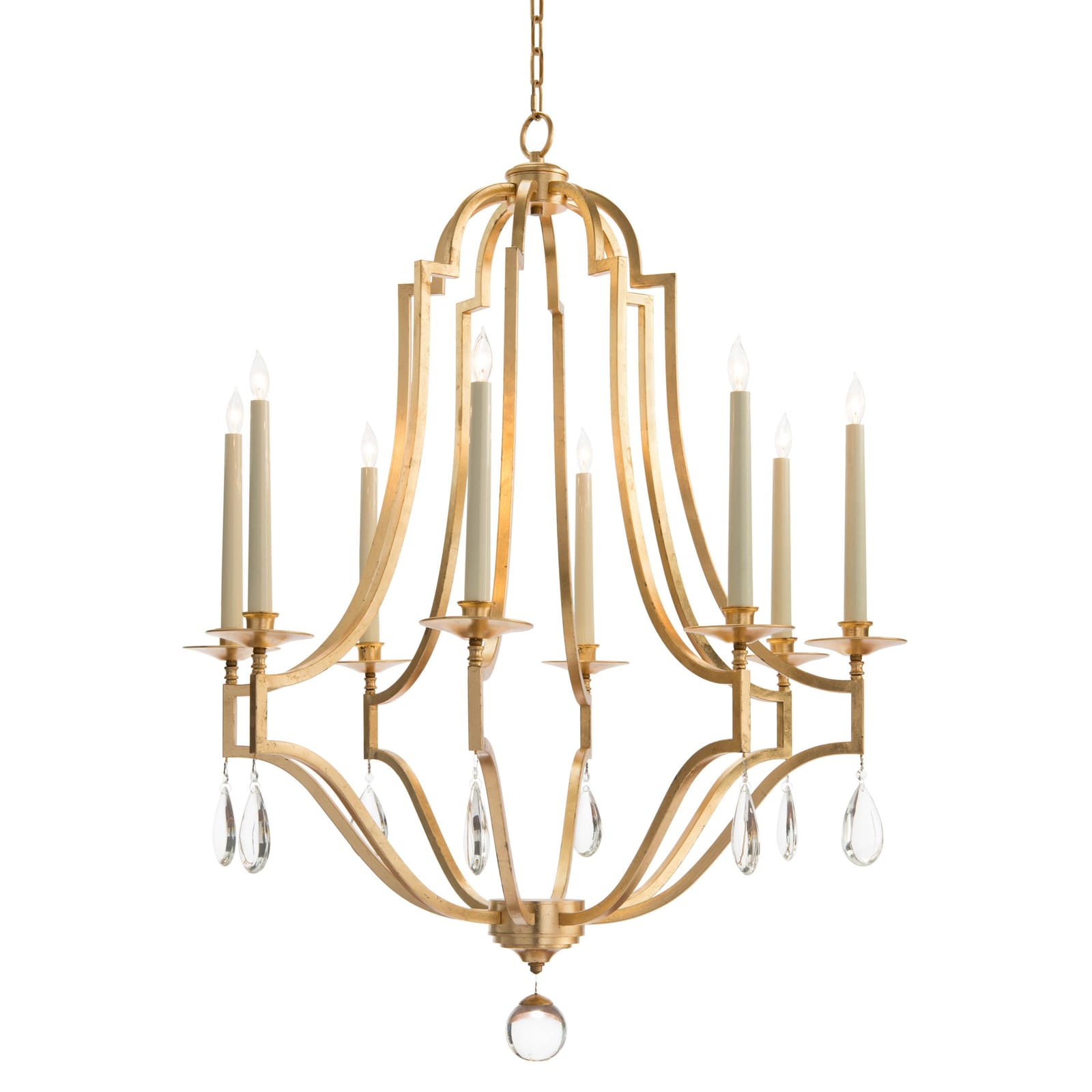 John Richard Gold-Leaf And Crystal Chandelier official image 1
