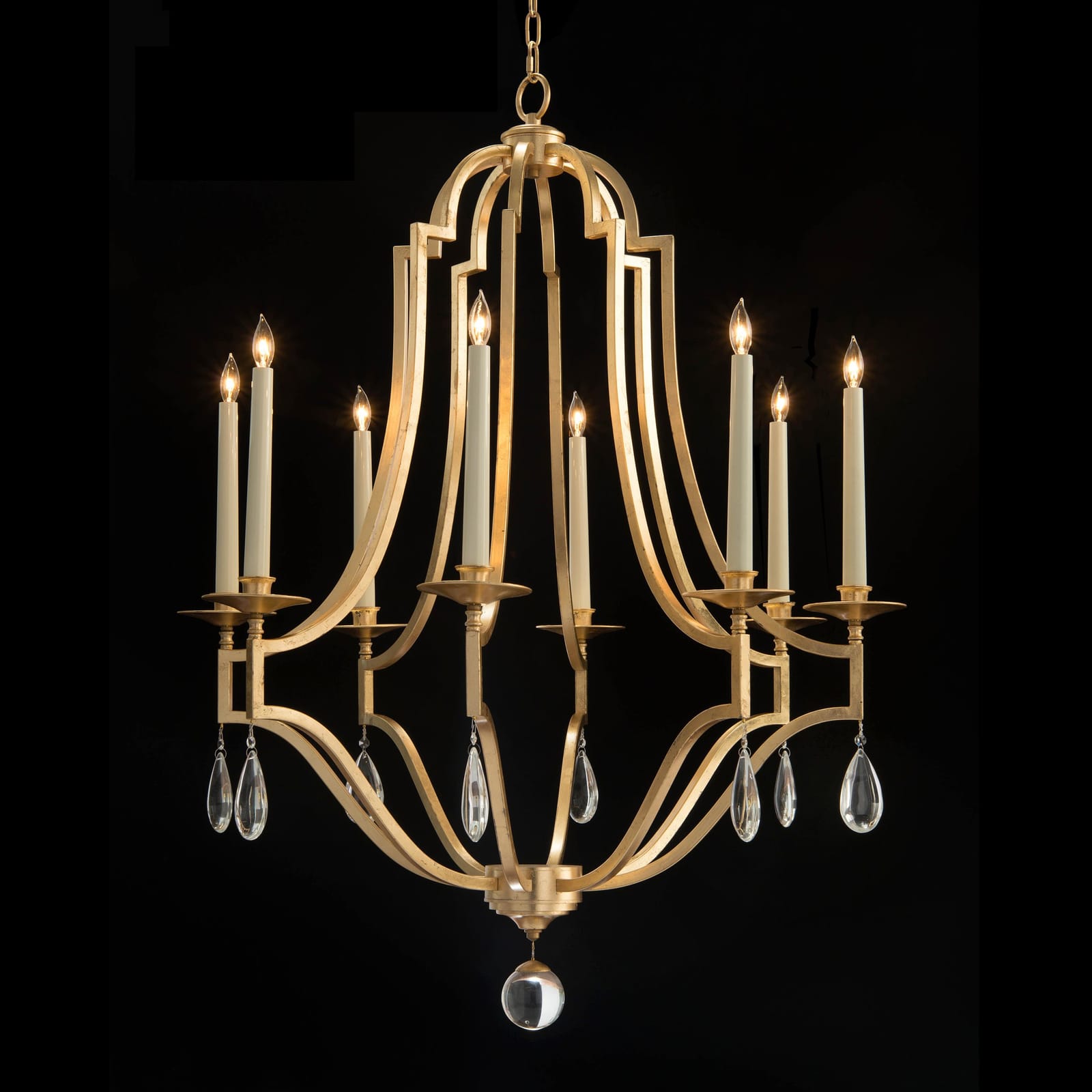John Richard Gold-Leaf And Crystal Chandelier official image 2