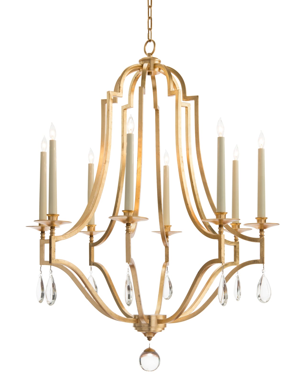 John Richard Gold-Leaf And Crystal Chandelier official image 6