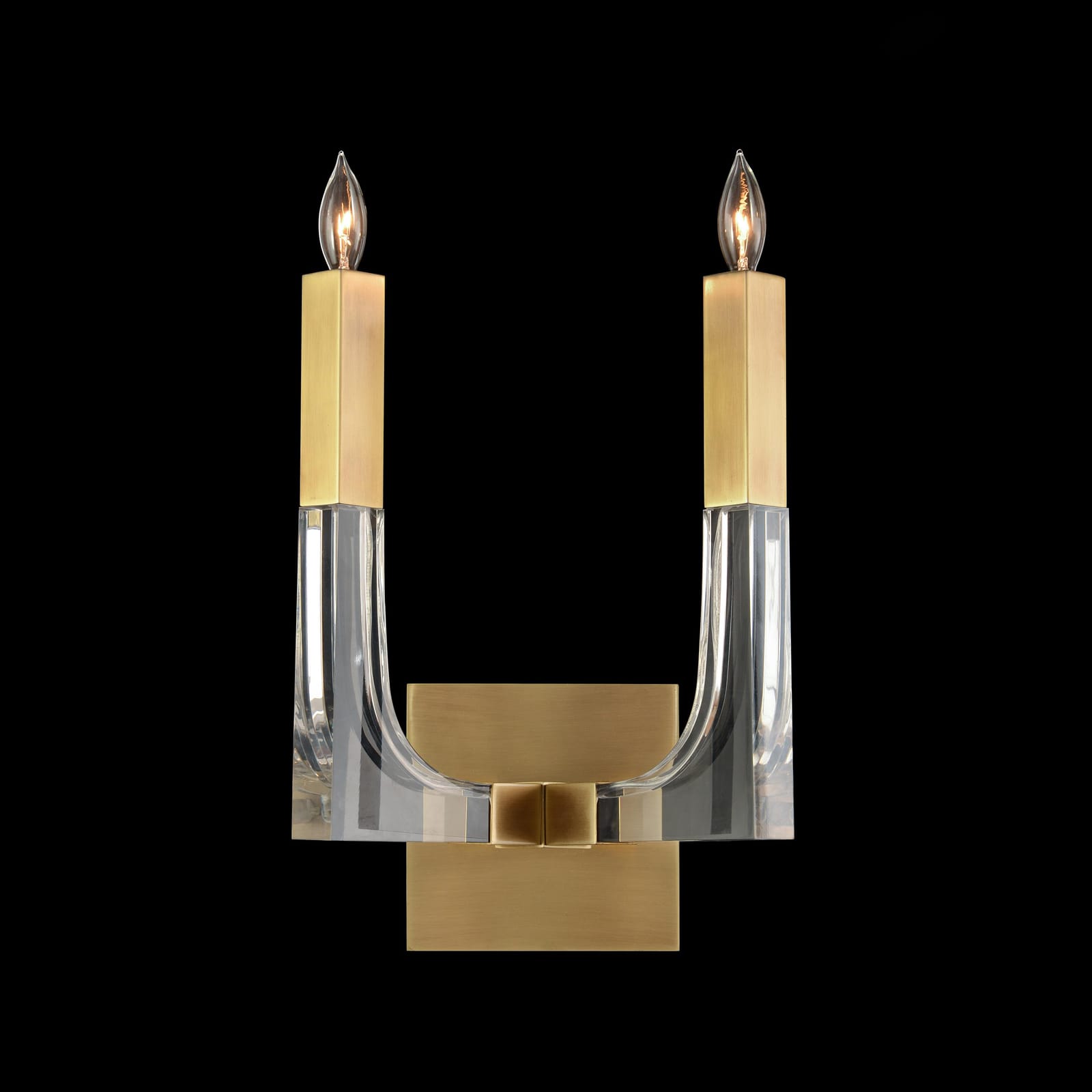John Richard Acrylic And Brass Two-Light Wall Sconce official image 1