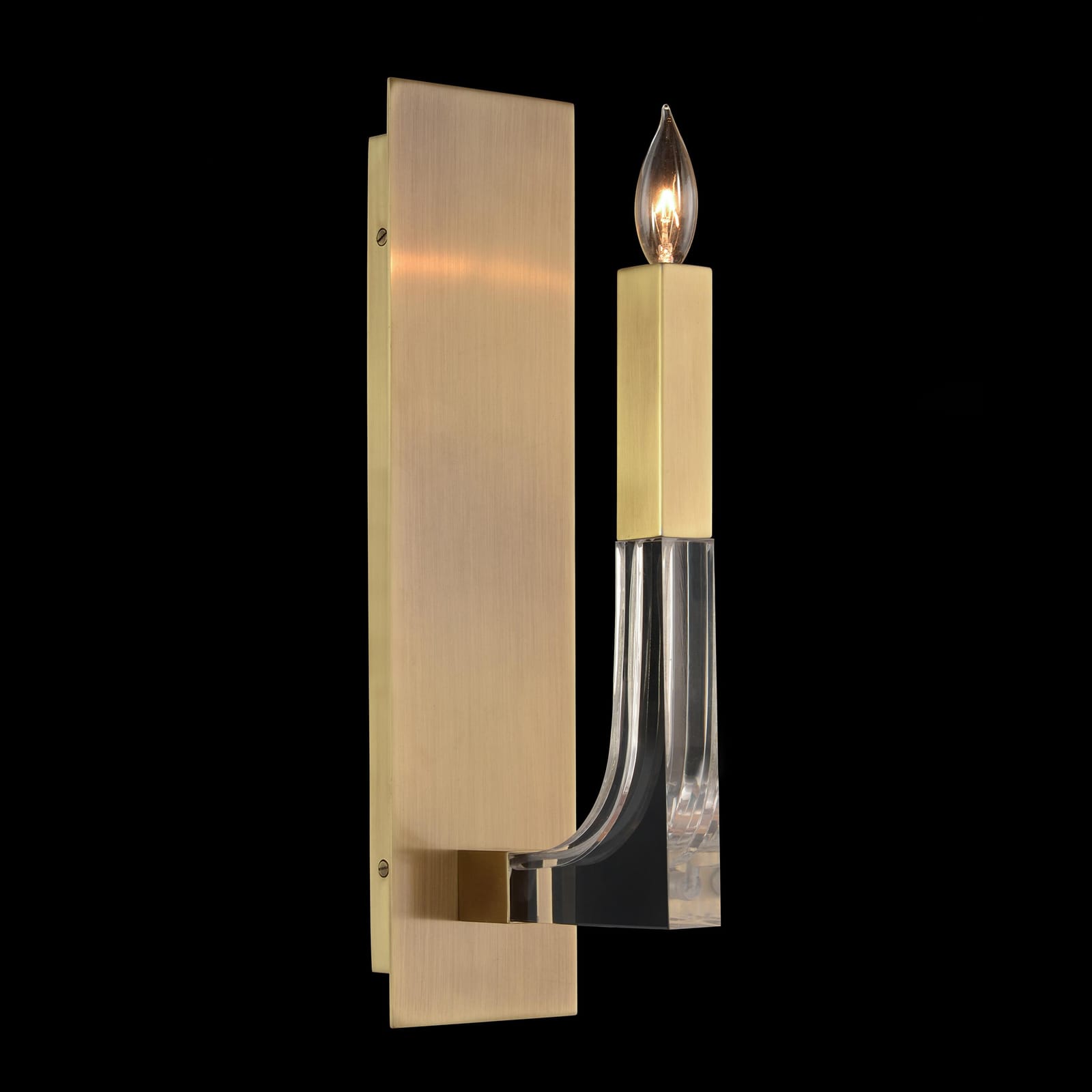 John Richard Acrylic And Brass Single-Light Wall Sconce official image 1