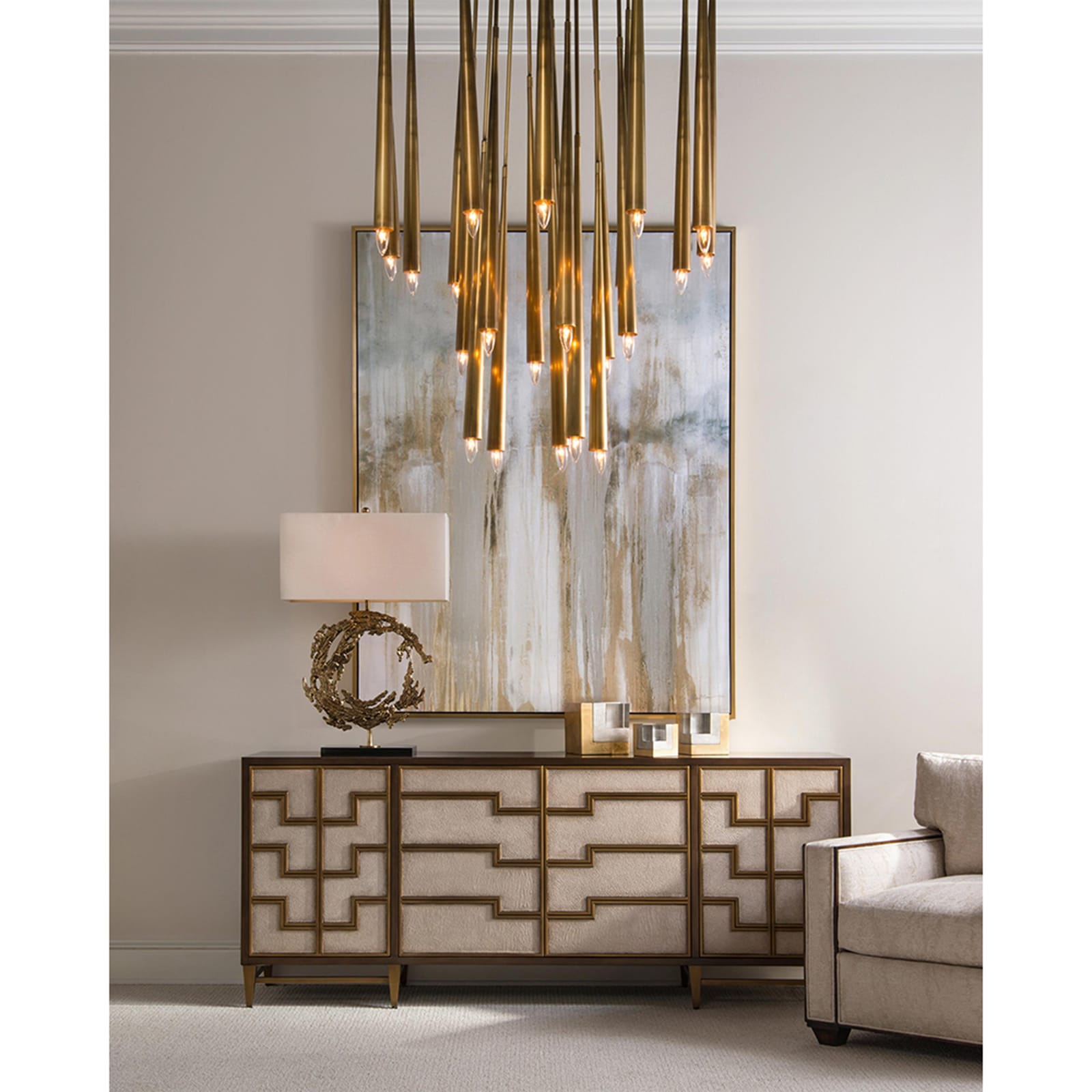John Richard Hans Twenty-Three-Light Brass Chandelier official image 2