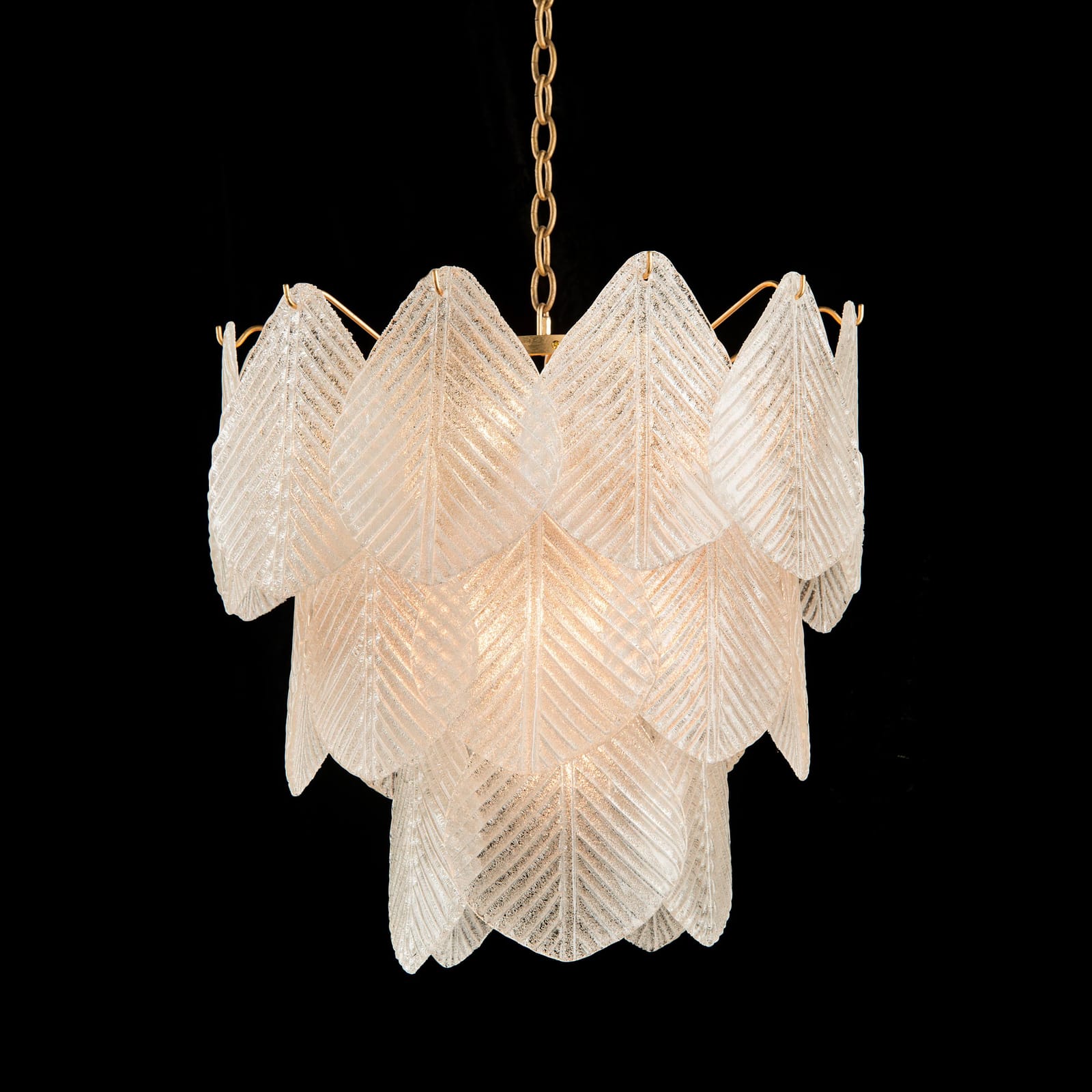 John Richard Frosted Glass Nine-Light Chandelier official image 1