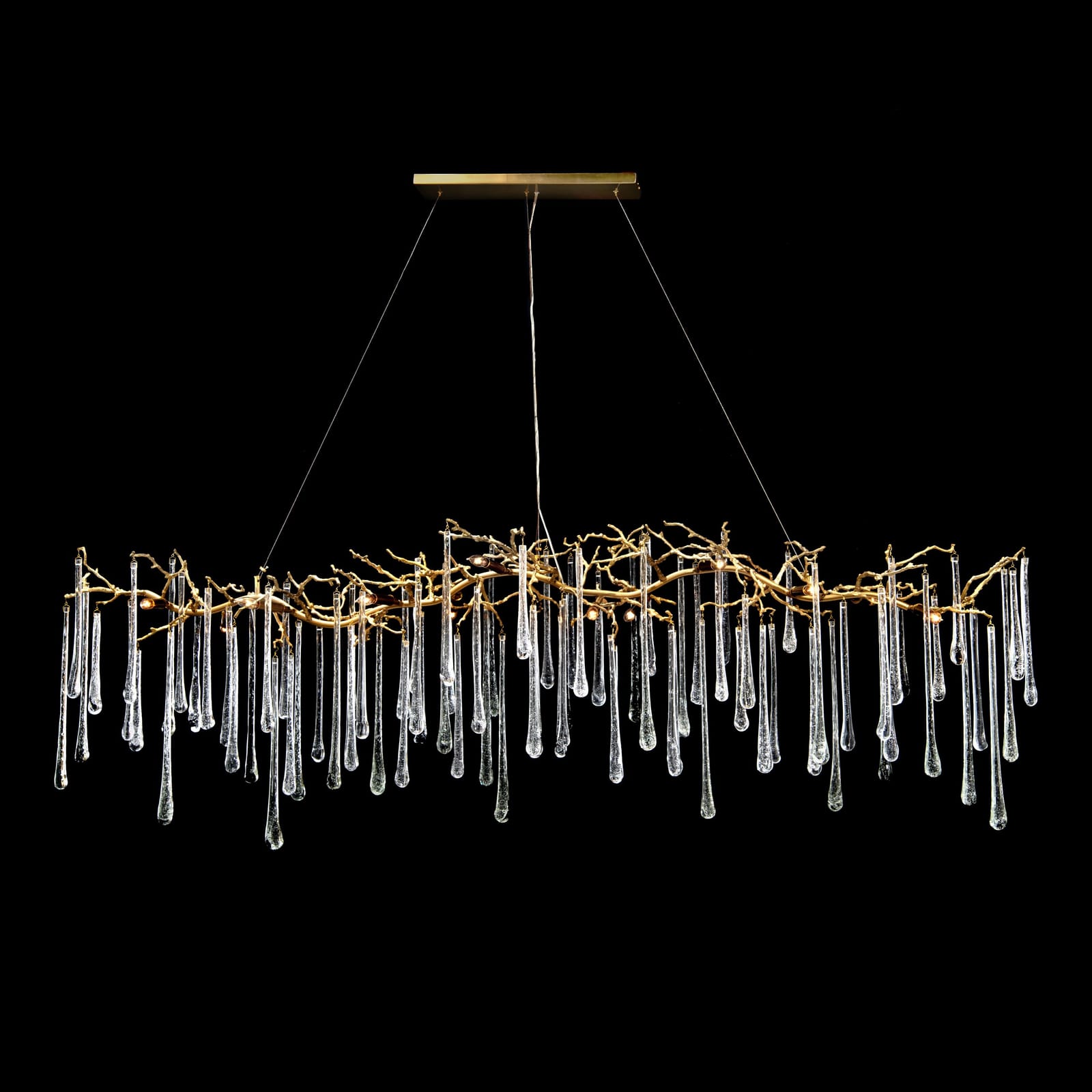 John Richard Glass Teardrop Fourteen-Light Horizontal Chandelier official image 1