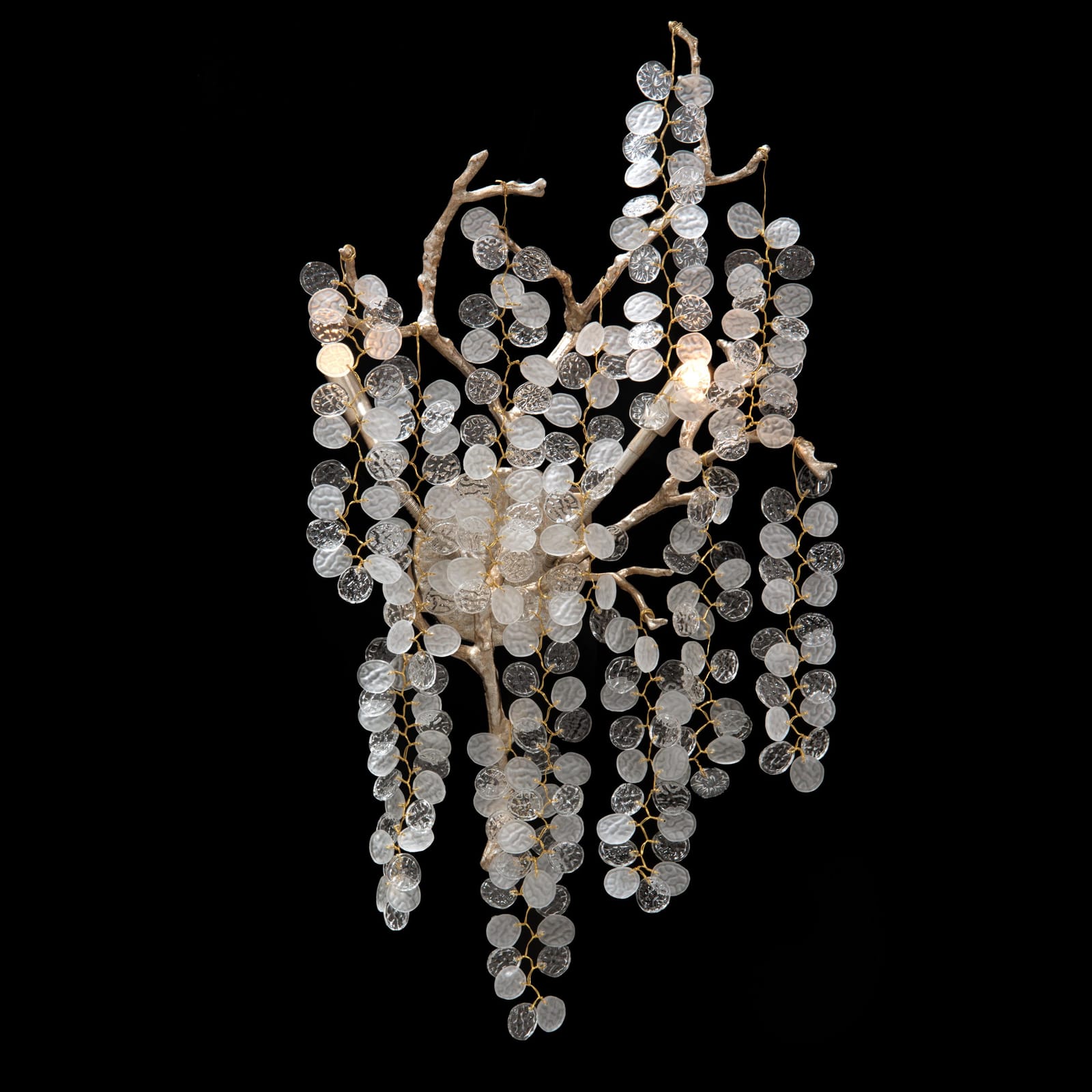 John Richard Shiro-Noda Two-Light Dramatic Glass Cluster Wall Sconce official image 1