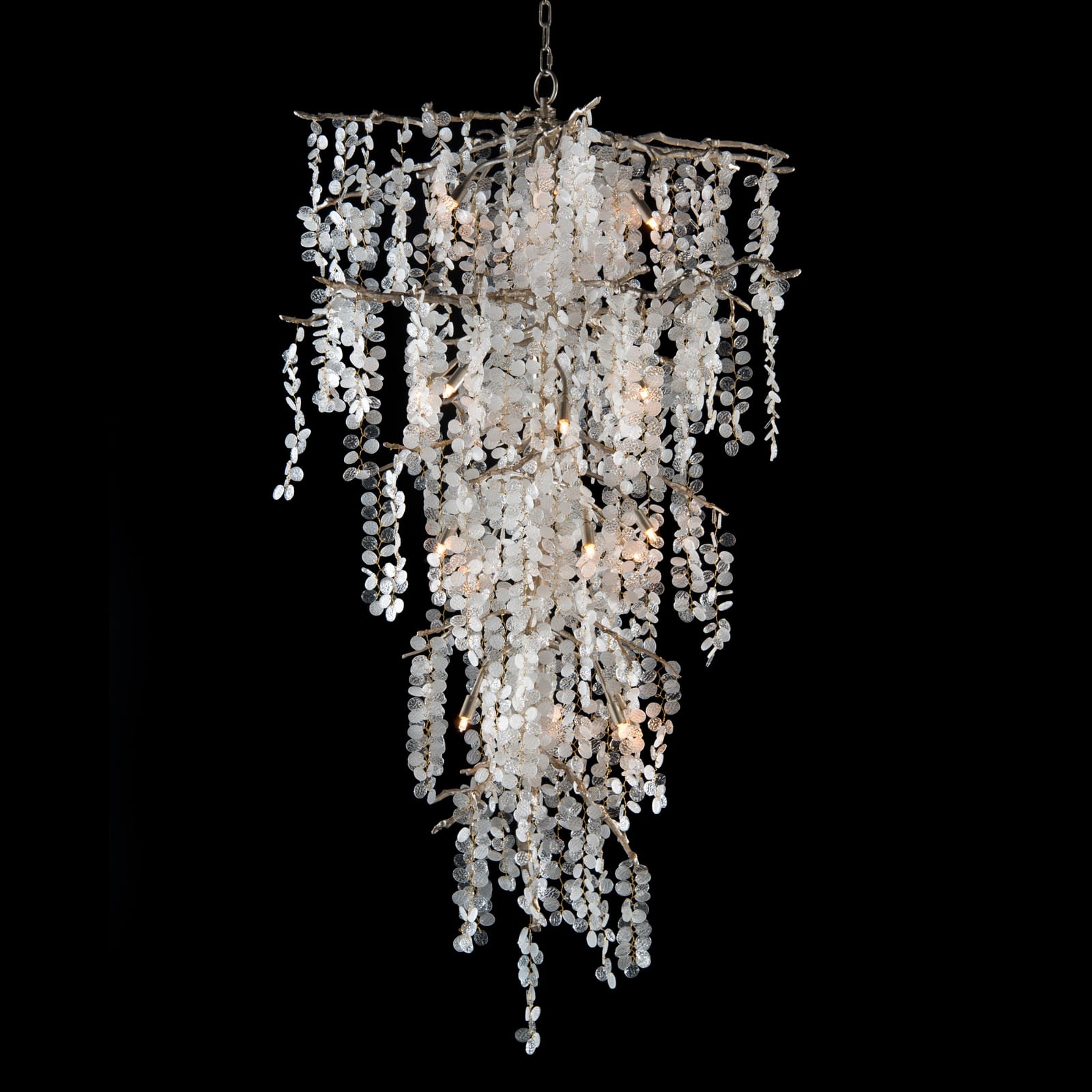 John Richard Shiro-Noda Twenty-One-Light Dramatic Glass Cluster Chandelier official image 1