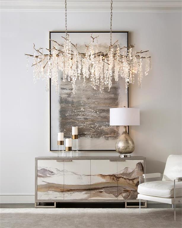 John Richard Shiro-Noda Fifteen-Light Glass Cluster Horizontal Chandelier official image 2