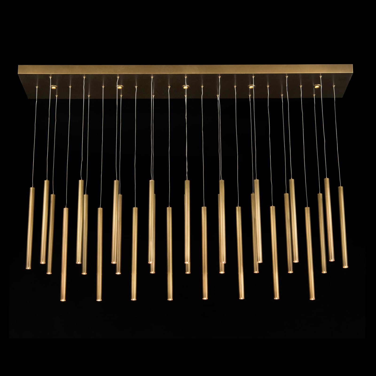 John Richard Hans Horizontal Thirty-Five-Light Brass Chandelier official image 1