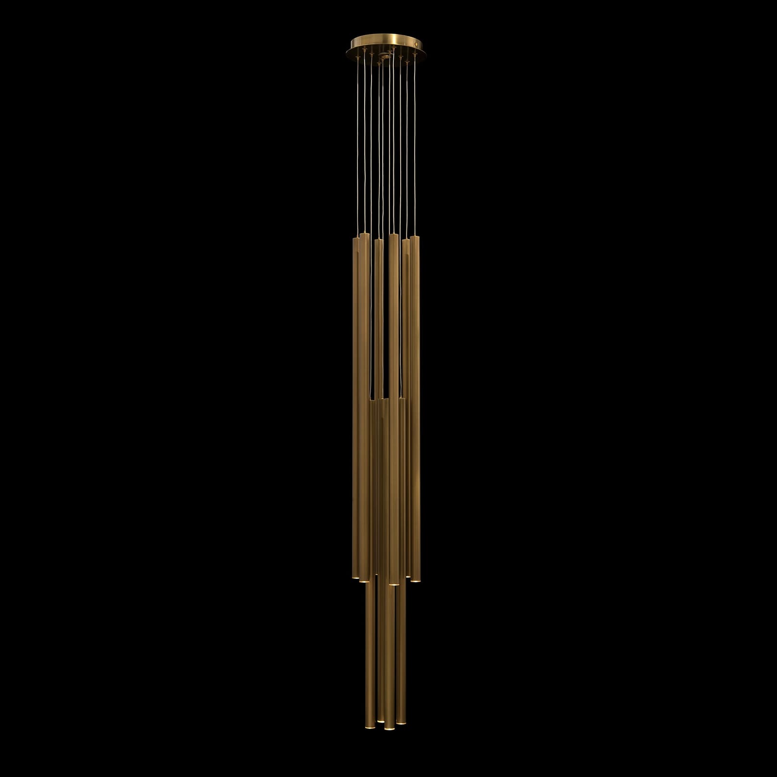 John Richard Hans Eleven-Droplight Brass Chandelier official image 1