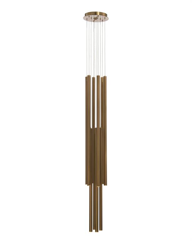 John Richard Hans Eleven-Droplight Brass Chandelier official image 2