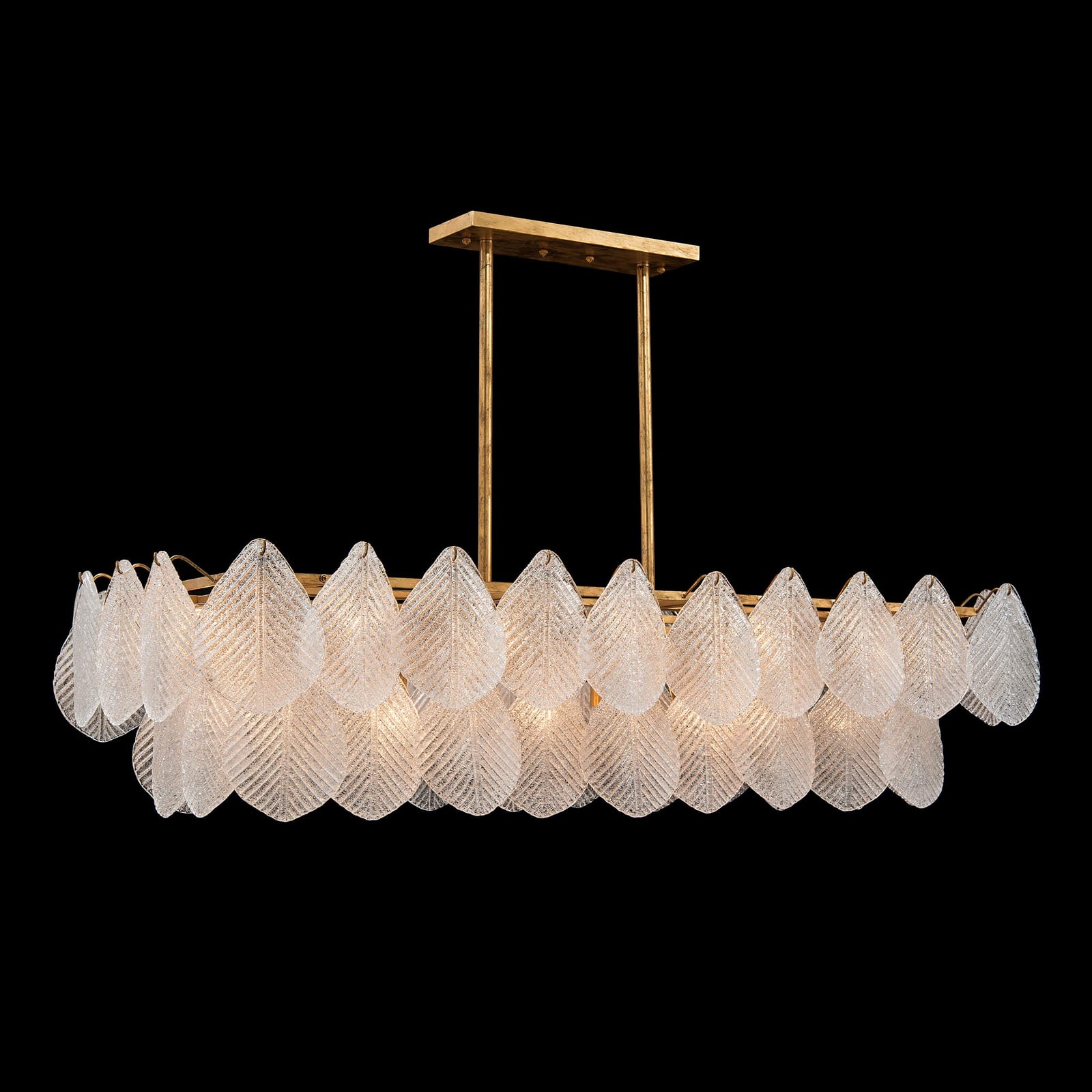 John Richard Frosted Glass Petal Horizontal Twenty-Four-Light Chandelier official image 1