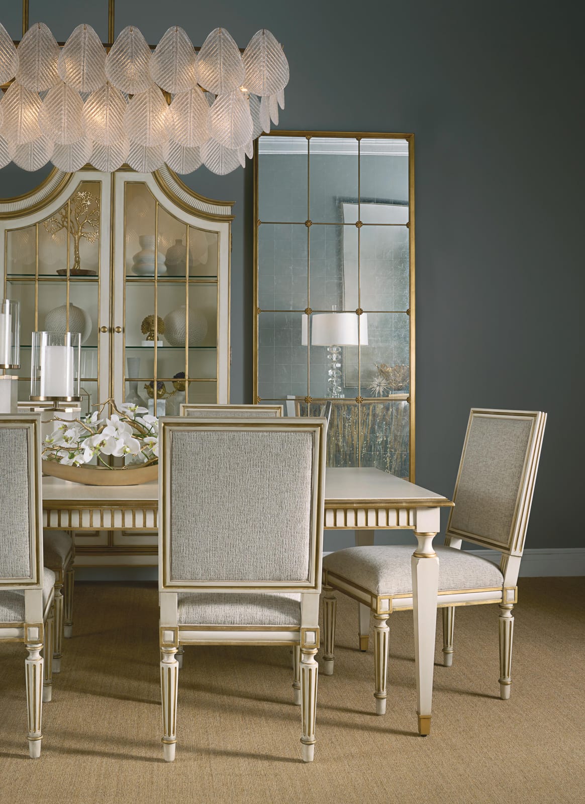 John Richard Frosted Glass Petal Horizontal Twenty-Four-Light Chandelier official image 2
