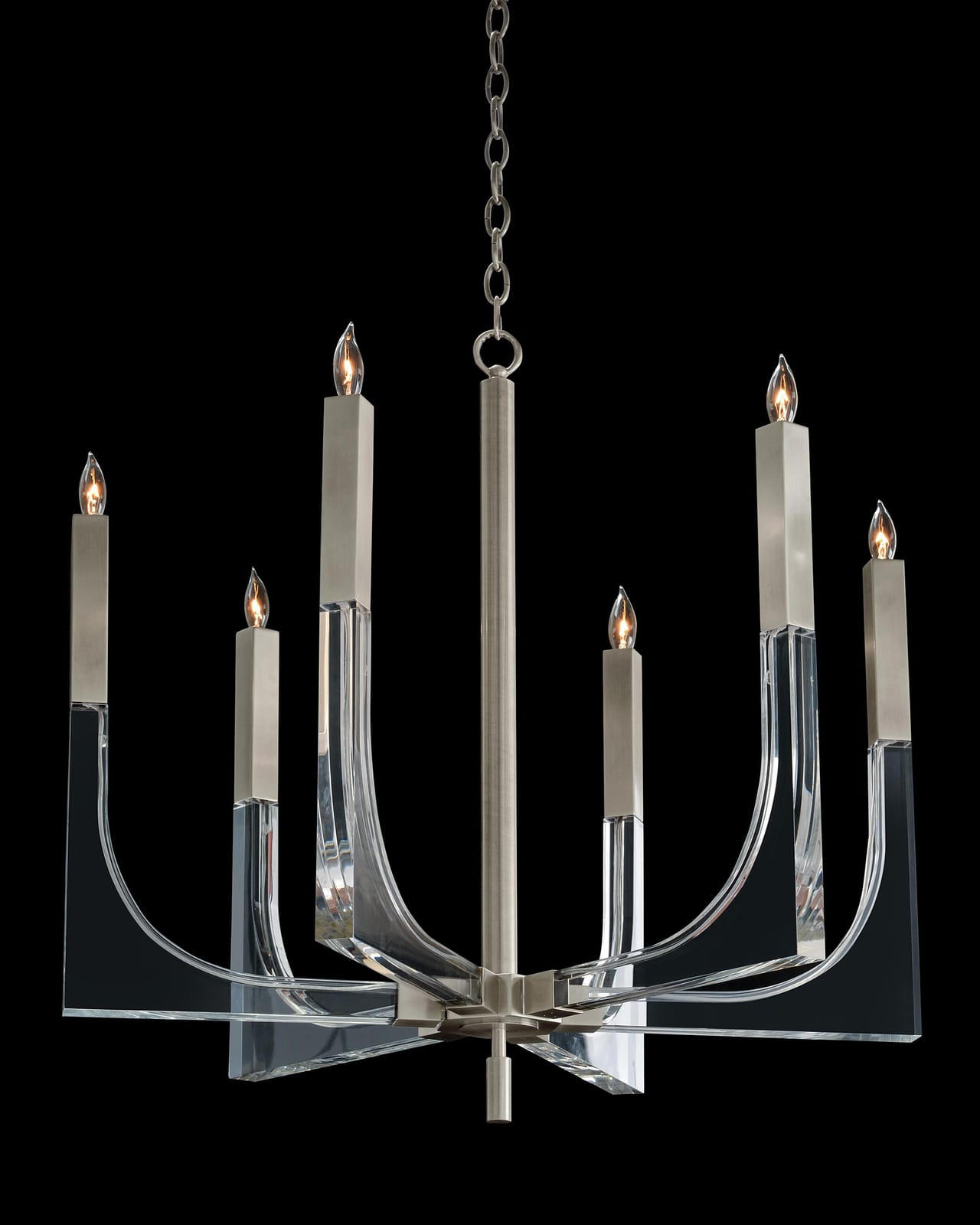 John Richard Acrylic And Nickel Six-Light Chandelier official image 5