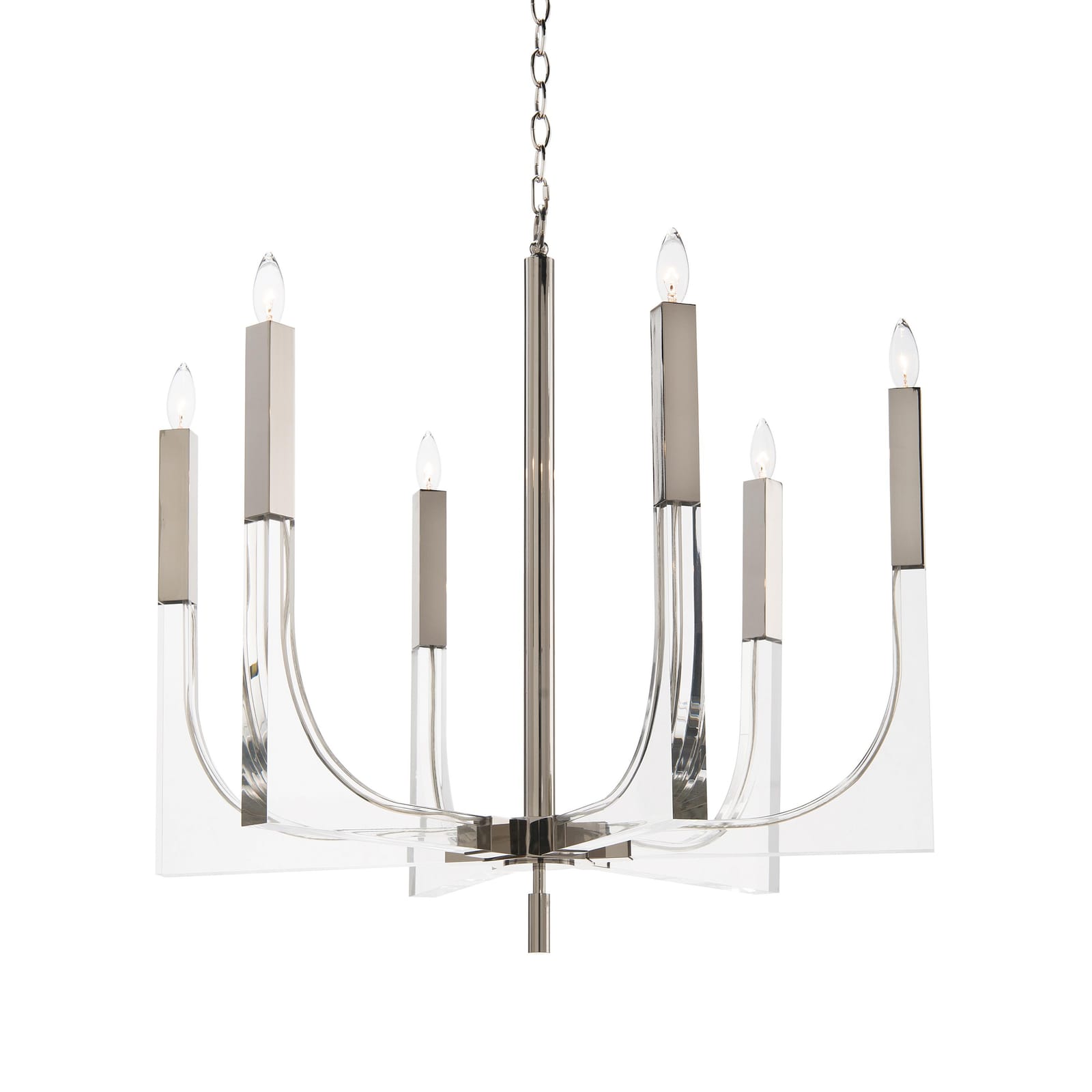 John Richard Acrylic And Nickel Six-Light Chandelier official image 6