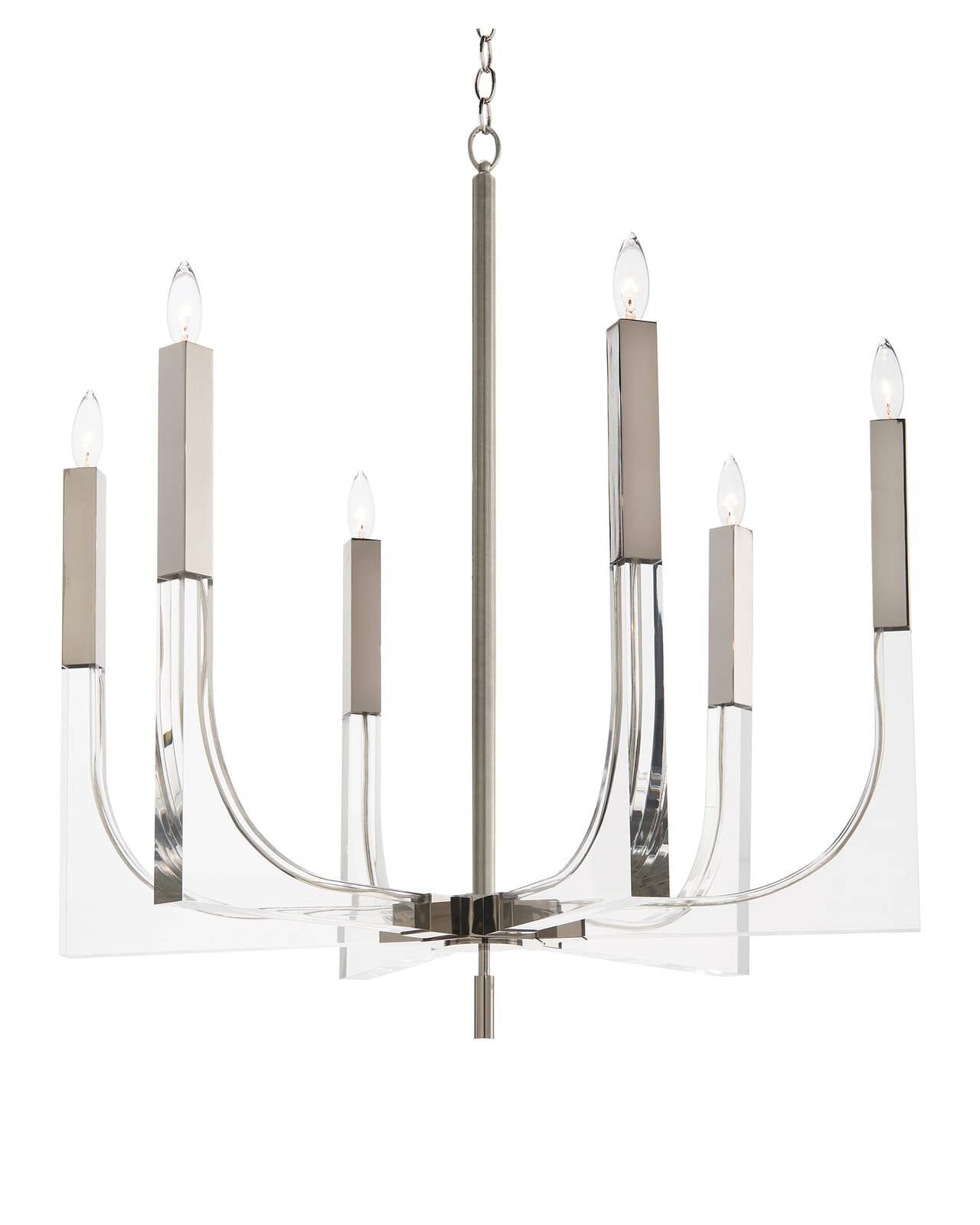 John Richard Acrylic And Nickel Six-Light Chandelier official image 7