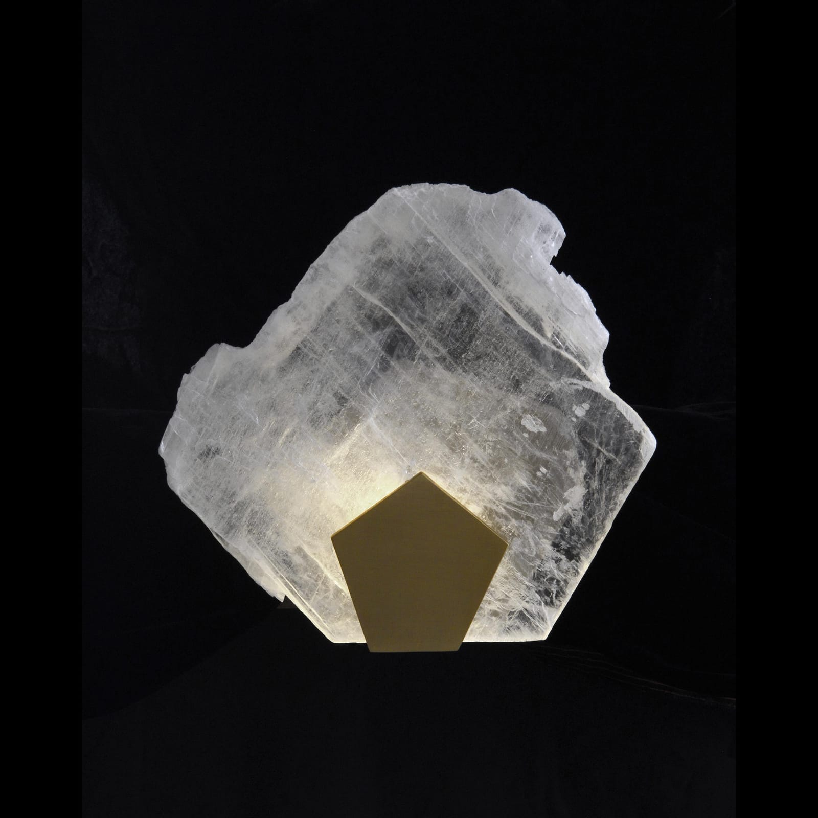 John Richard Moonlight Sonata: Selenite Pane Single-Light Wall Sconce In Antique Brass Finish official image 1