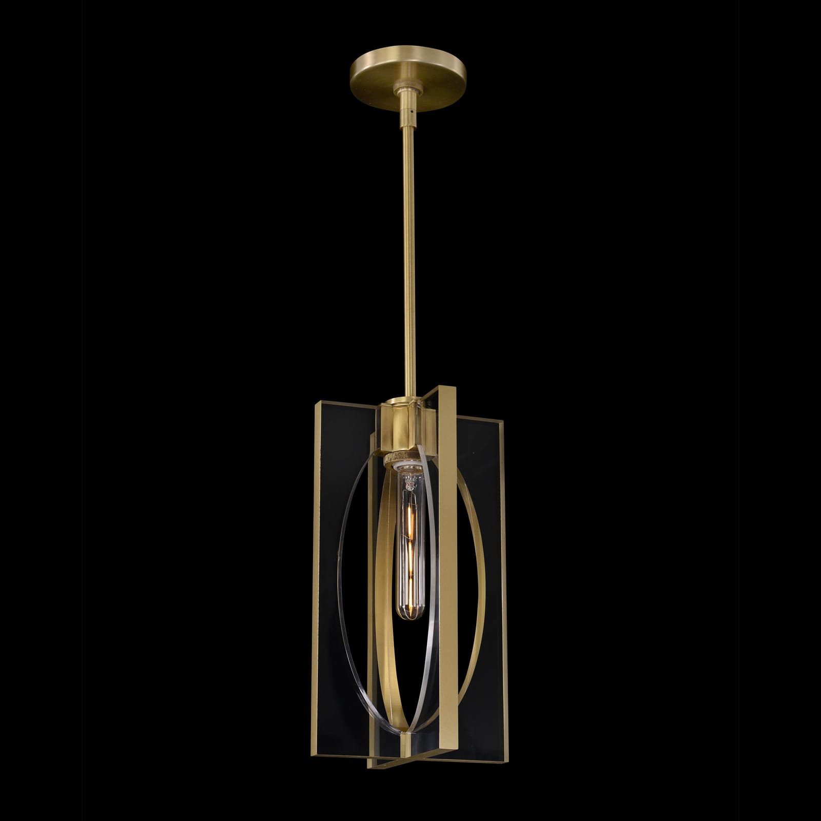 John Richard Genesis: Acrylic And Antique Brass Single Droplight official image 1
