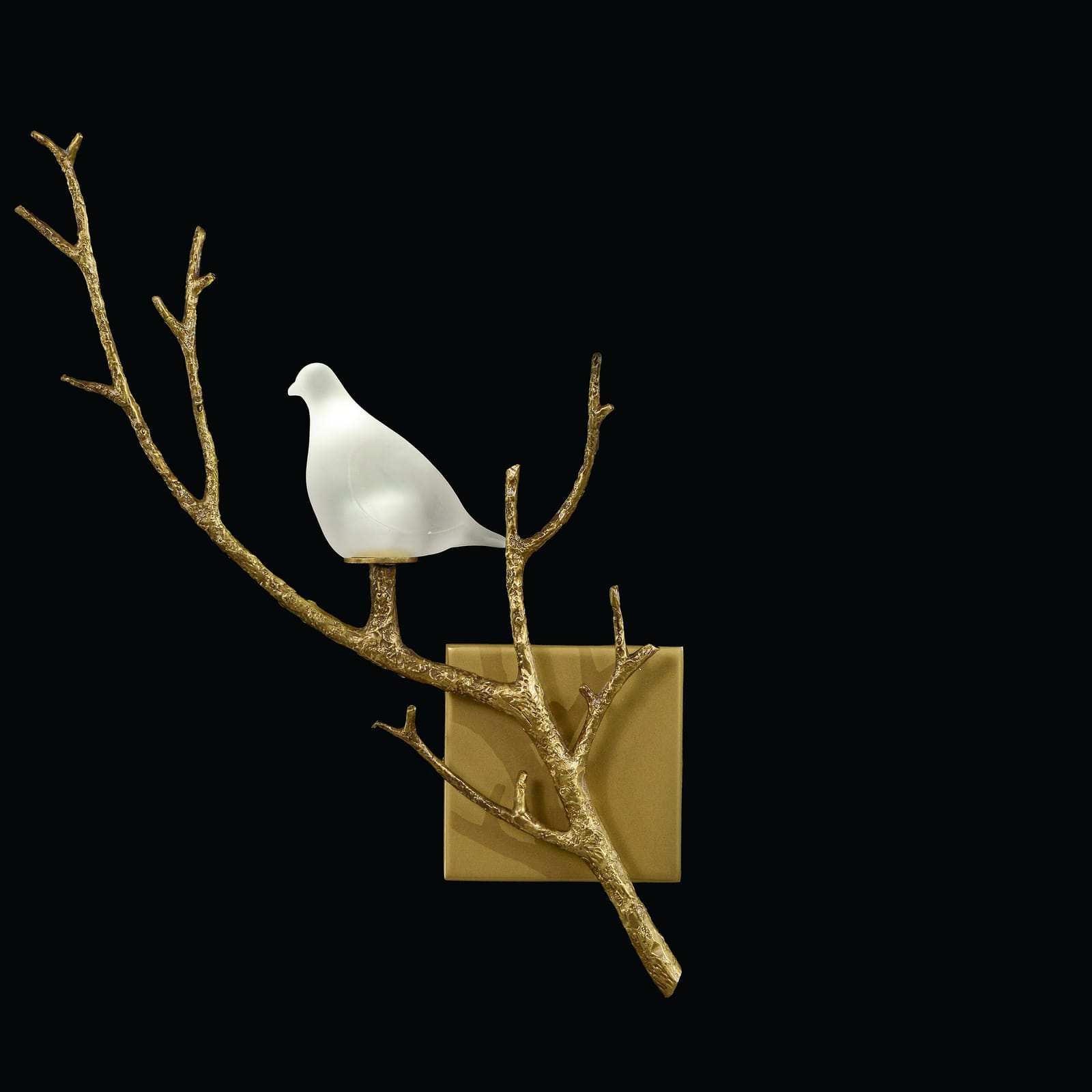 John Richard White Lazurite Dove and Brass Wall Sconce I official image 1