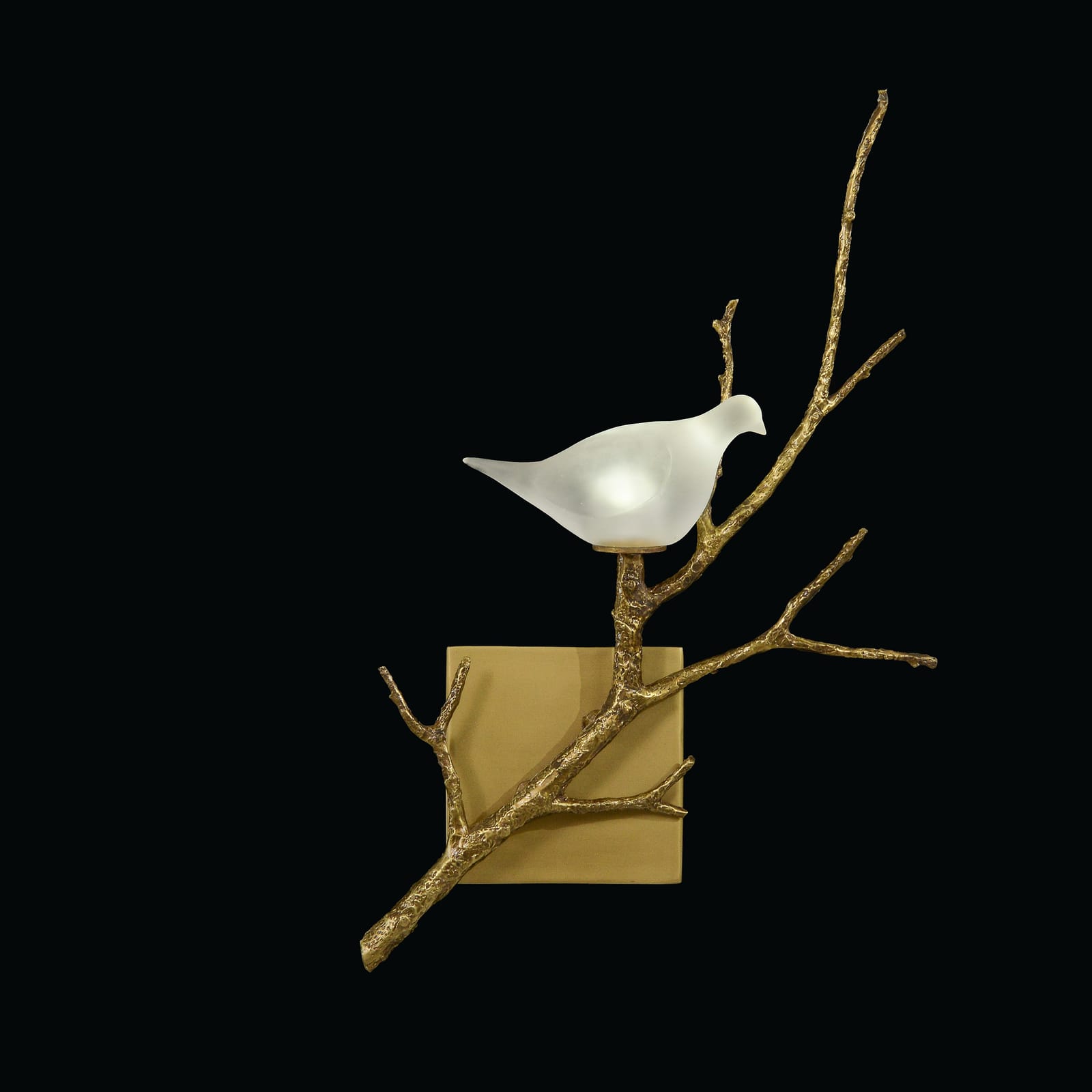 John Richard White Lazurite Dove and Brass Wall Sconce II official image 1