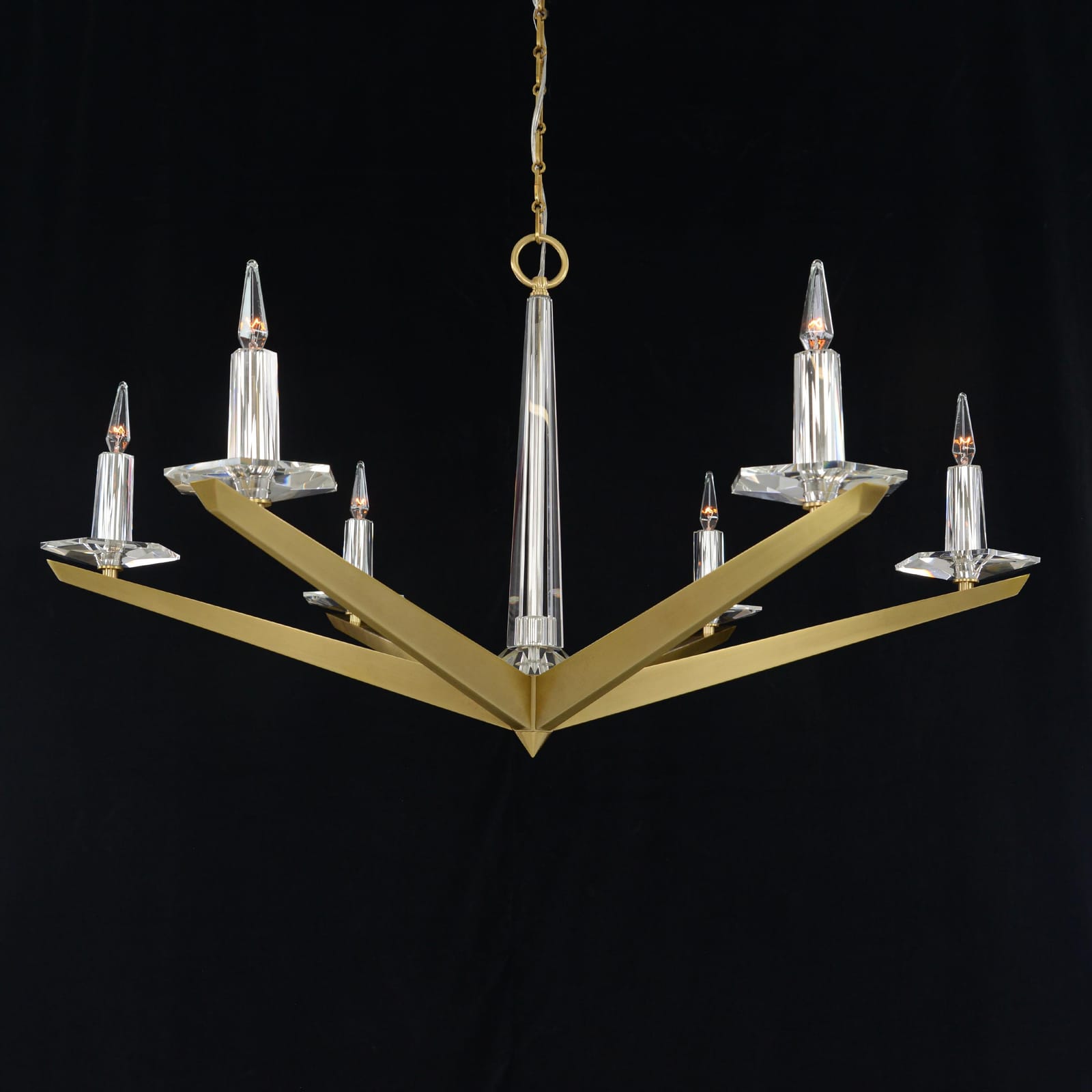 John Richard Antares Six Light Chandelier, Large Brass official image 1