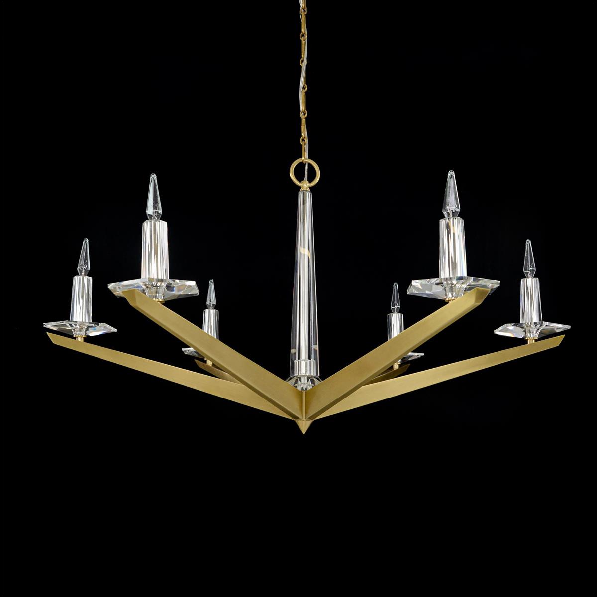 John Richard Antares Six Light Chandelier, Large Brass official image 2