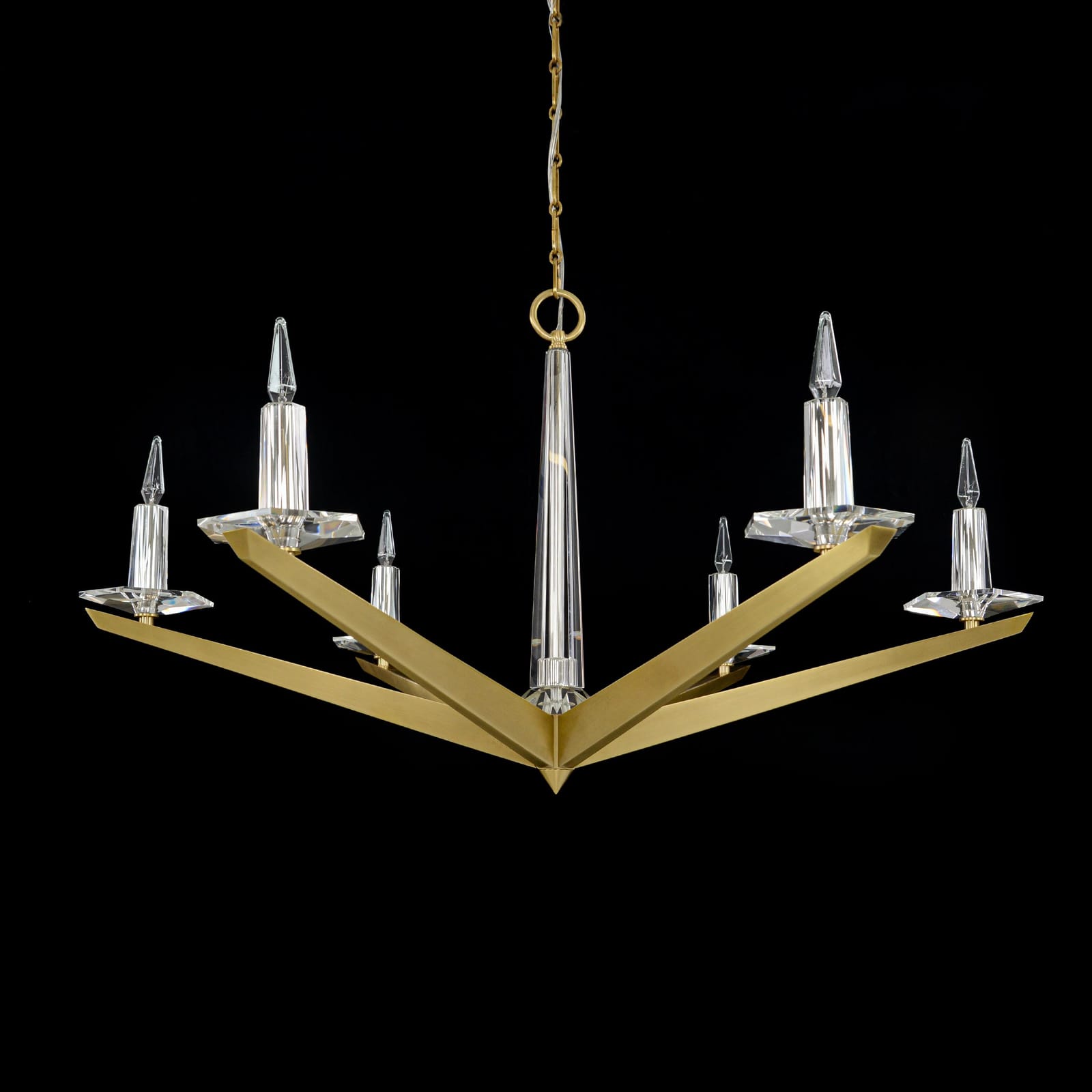 John Richard Antares Six Light Chandelier, Large Brass official image 3