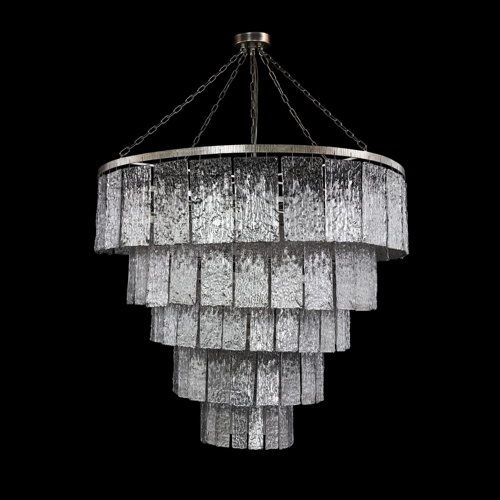 John Richard Twilight Twenty-Four-Light Slumped Glass Chandelier, Silver official image 3