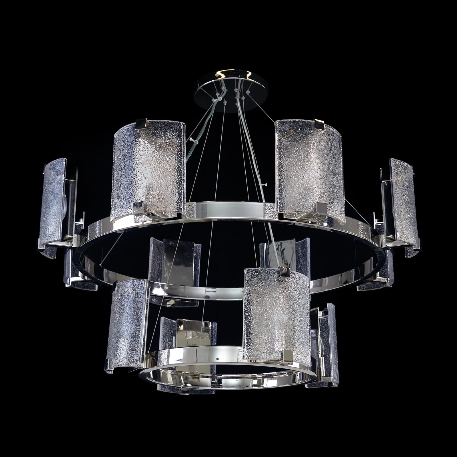 John Richard Claritas Twelve-Light Two-Tier Chandelier, Nickel official image 2