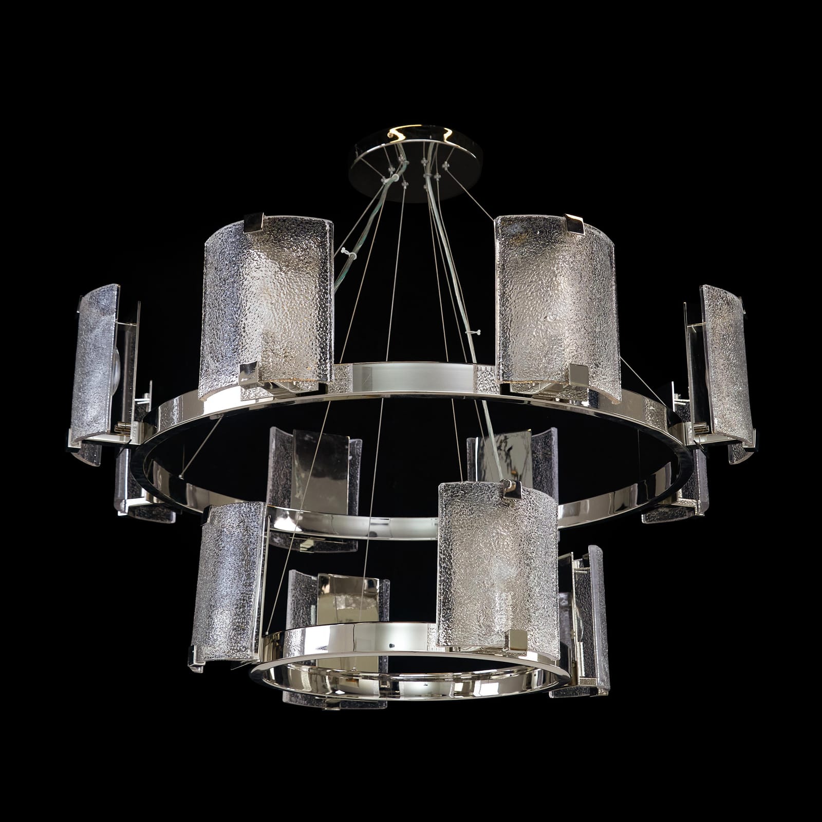 John Richard Claritas Twelve-Light Two-Tier Chandelier, Nickel official image 3