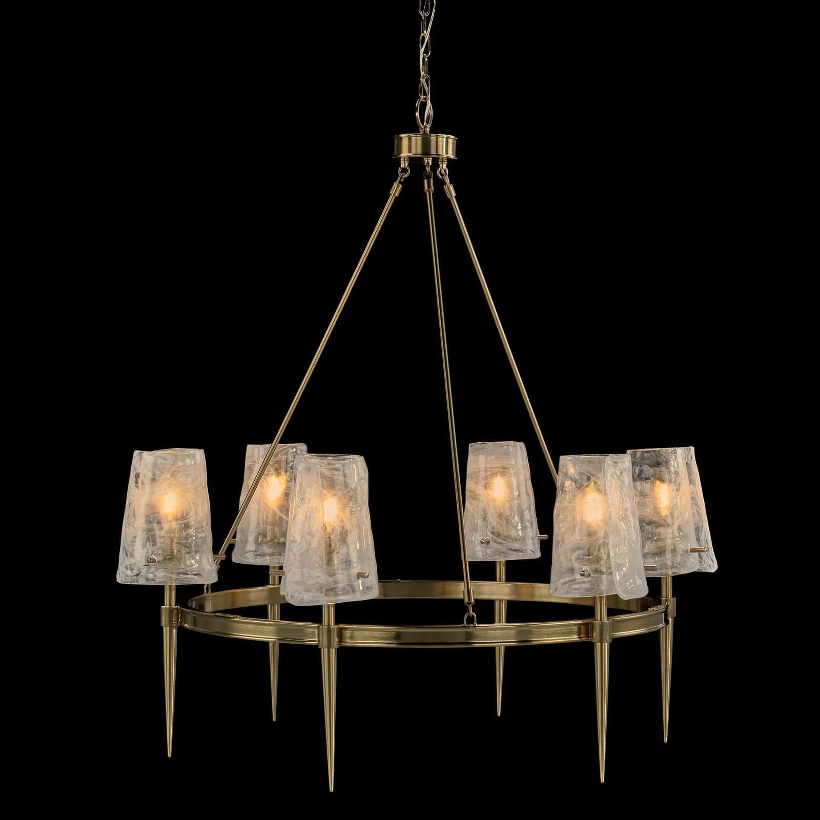 John Richard Coffee Bronze Torch Six-Light Chandelier official image 1