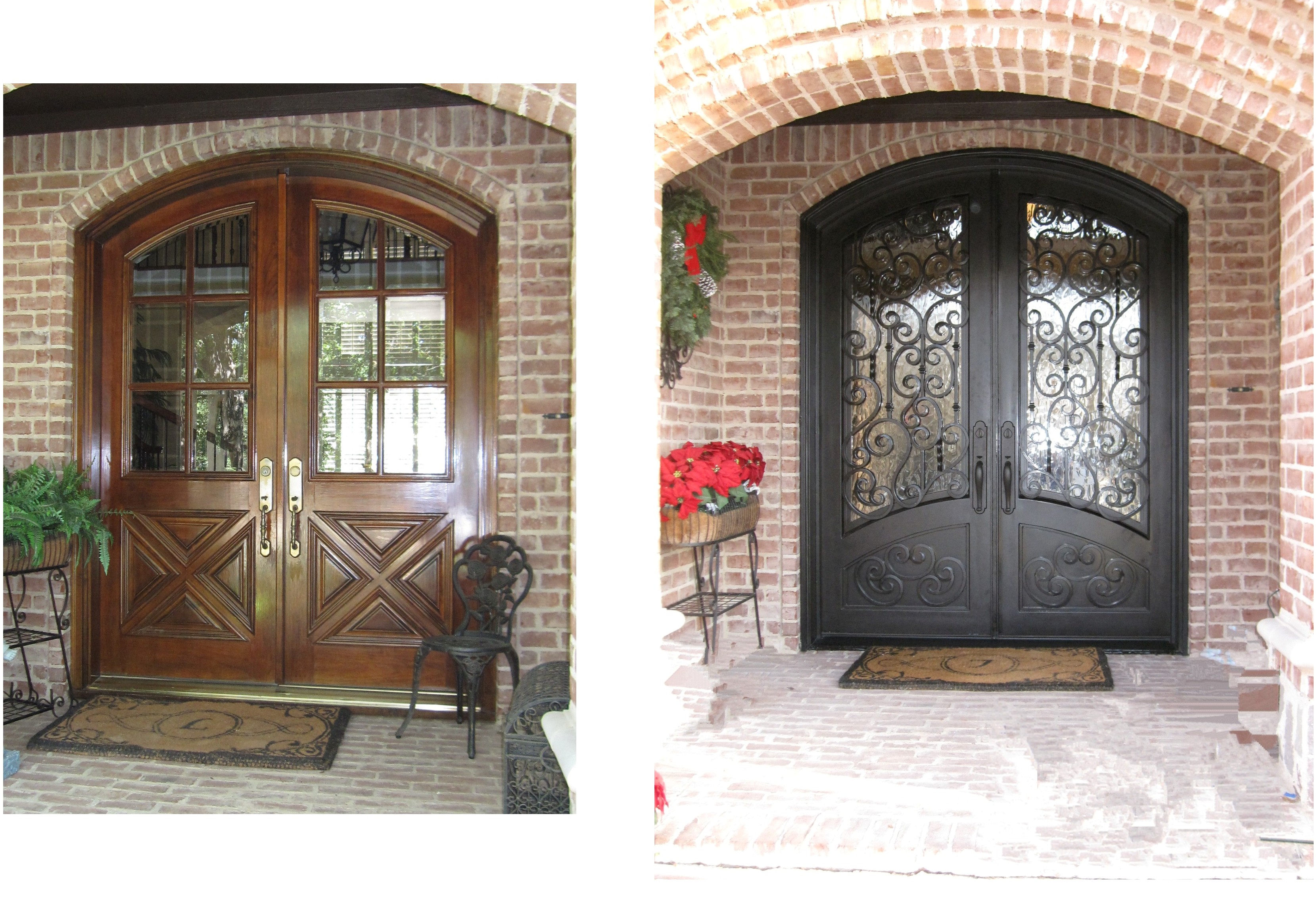 BEFORE and AFTER IRON DOORS D'Hierro Iron Doors, Plano, TX