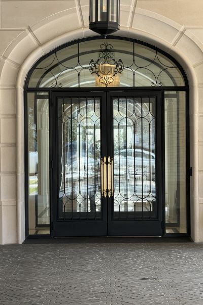 Iron Ornate Double Door with Energy Efficient Windows